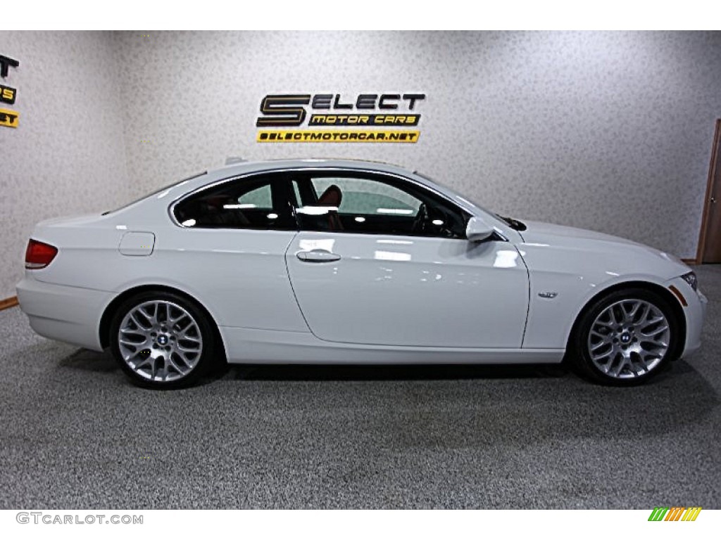 2008 3 Series 328xi Coupe - Alpine White / Coral Red/Black photo #4
