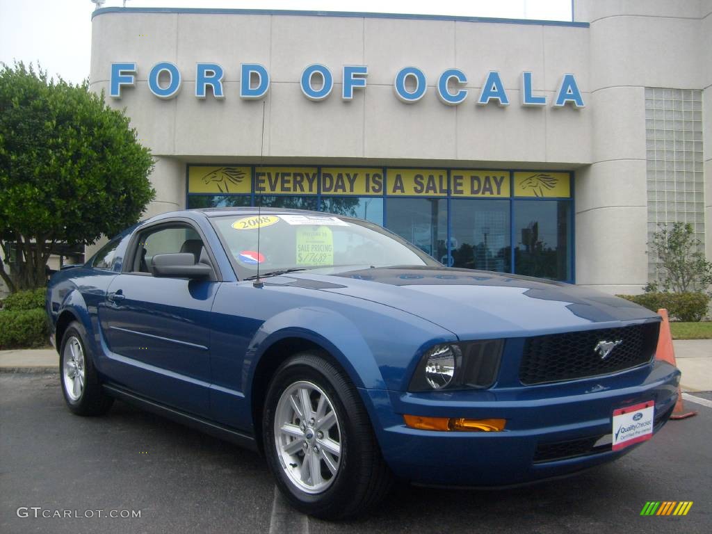 2008 Mustang V6 Premium Coupe - Vista Blue Metallic / Light Graphite photo #1