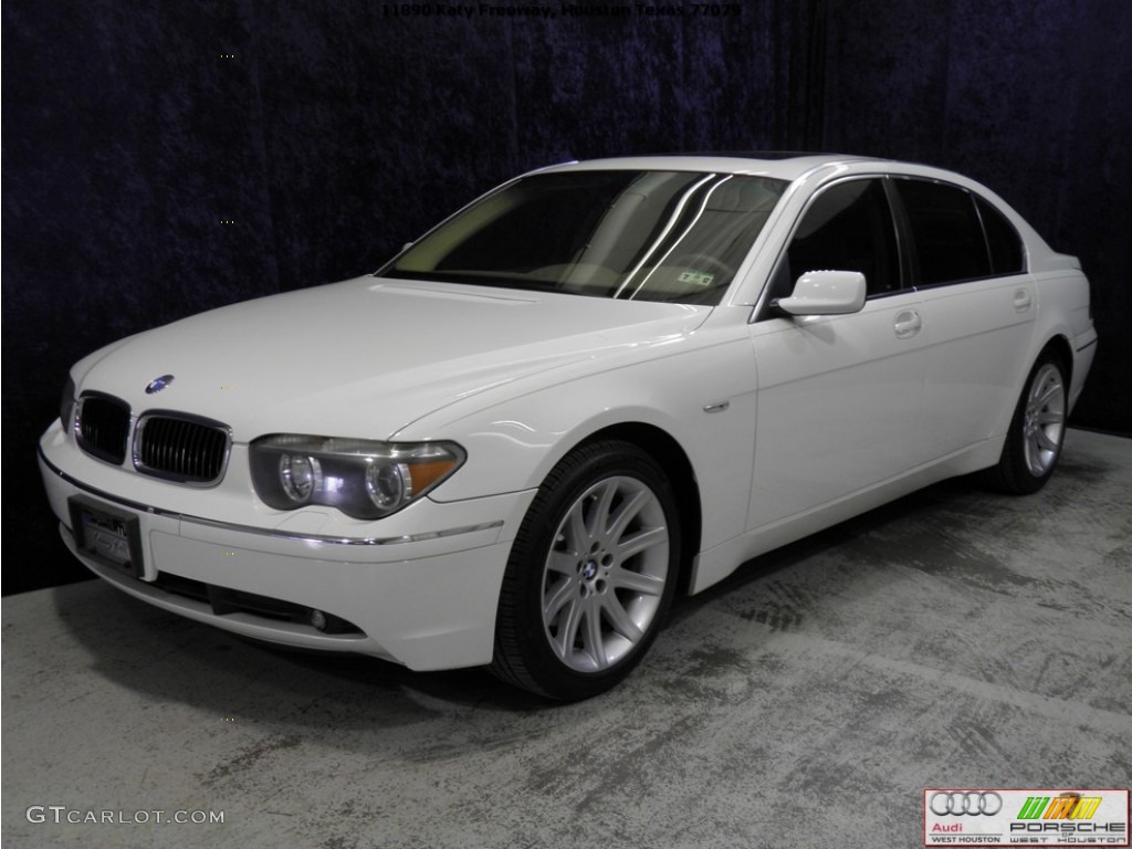2003 7 Series 745Li Sedan - Alpine White / Dark Beige/Beige III photo #2