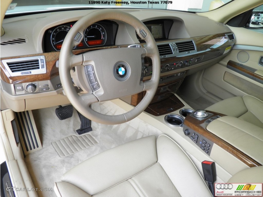 2003 7 Series 745Li Sedan - Alpine White / Dark Beige/Beige III photo #6