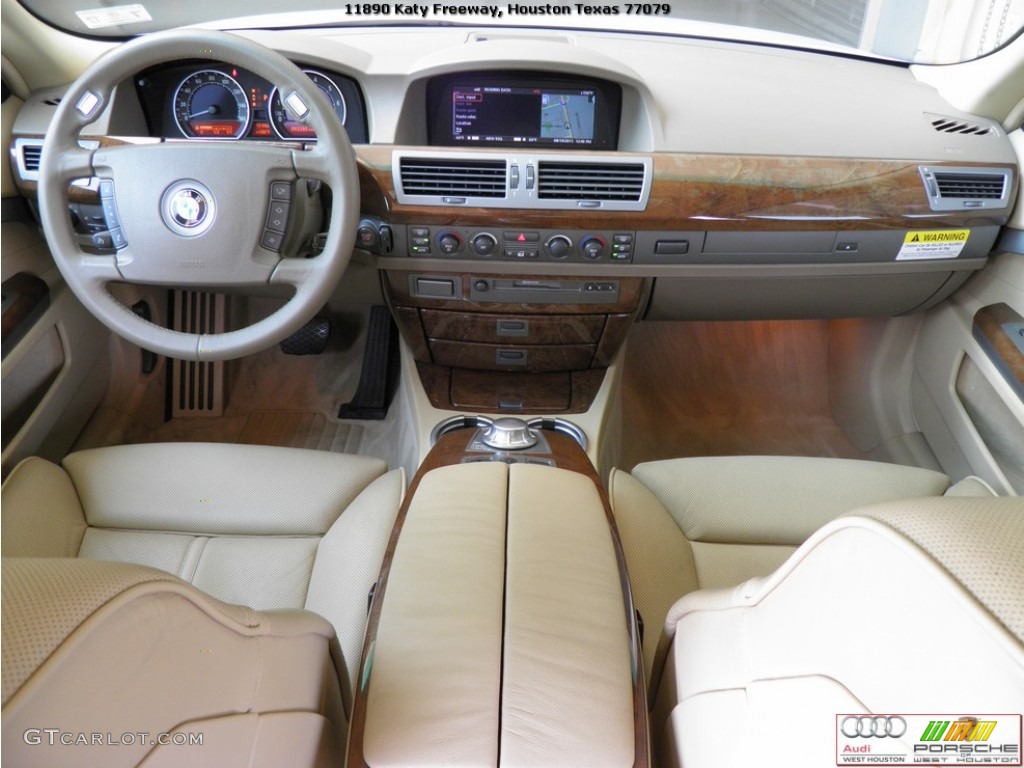 2003 7 Series 745Li Sedan - Alpine White / Dark Beige/Beige III photo #14