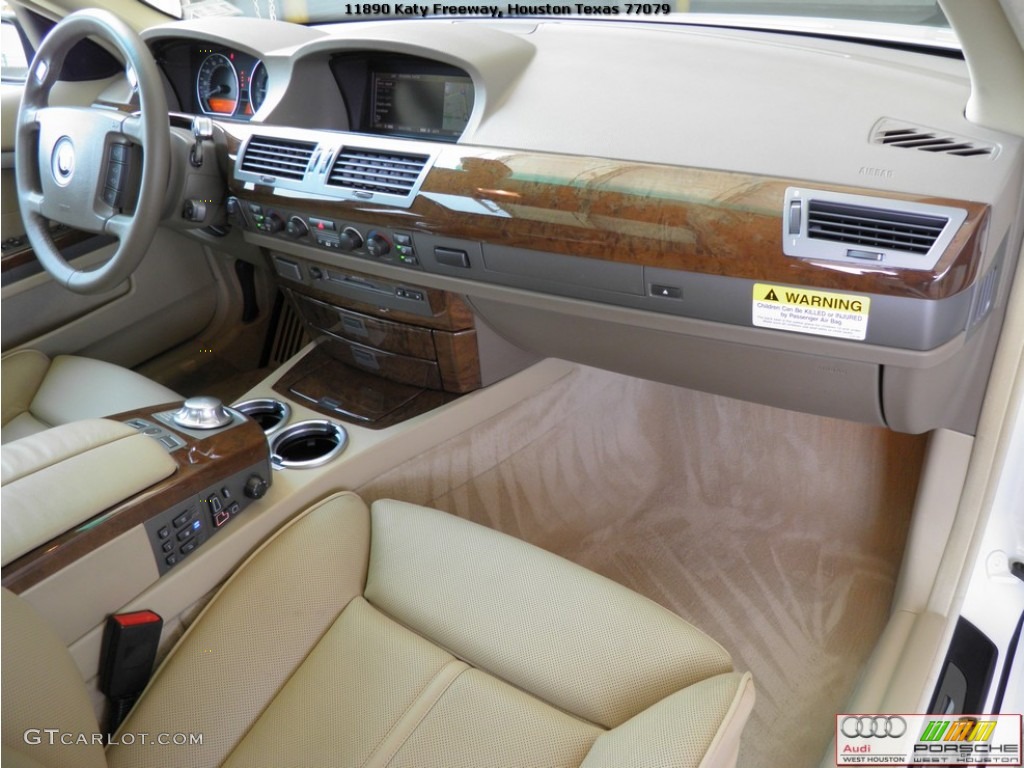 2003 7 Series 745Li Sedan - Alpine White / Dark Beige/Beige III photo #25