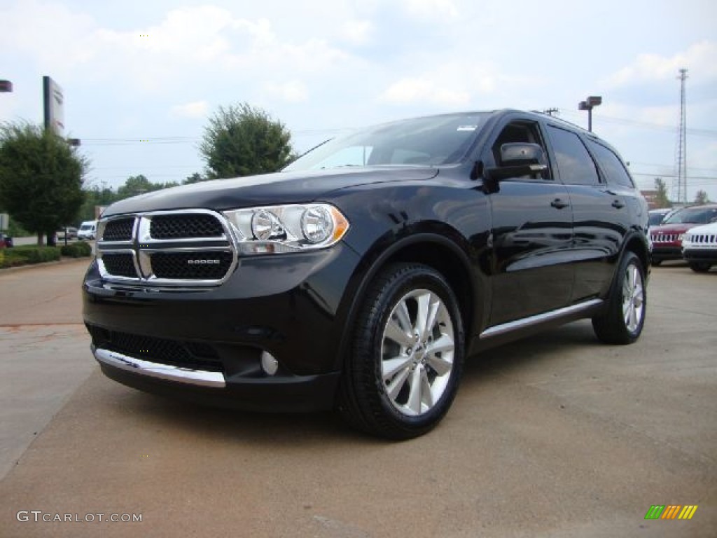 2012 Durango Crew - Brilliant Black Crystal Pearl / Dark Graystone/Medium Graystone photo #1