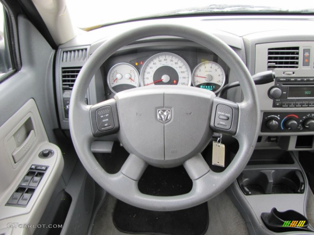 2005 Dodge Dakota SLT Quad Cab Medium Slate Gray Steering Wheel Photo #53234814