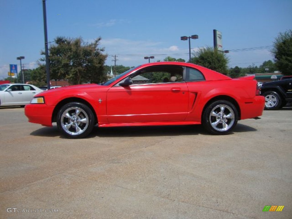 2000 Mustang V6 Coupe - Performance Red / Medium Parchment photo #2