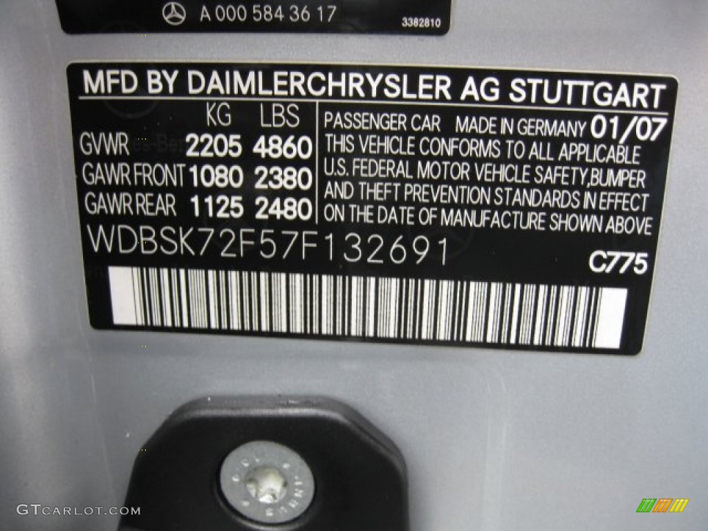 2007 SL 55 AMG Roadster - Iridium Silver Metallic / Black photo #19