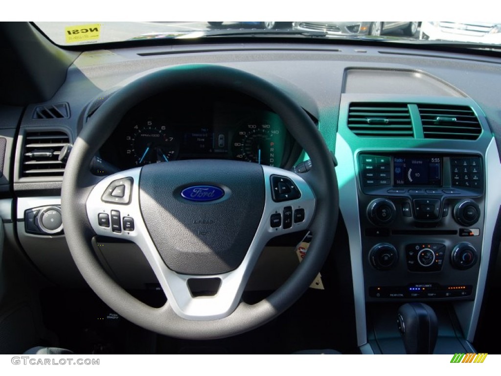 2012 Ford Explorer FWD Medium Light Stone Steering Wheel Photo #53238576