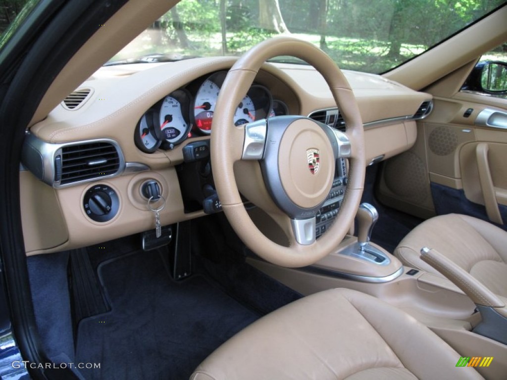 2008 911 Carrera 4S Cabriolet - Midnight Blue Metallic / Sand Beige photo #17