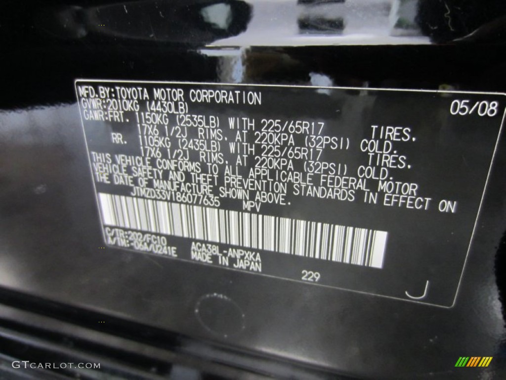 2008 RAV4 I4 - Black / Ash photo #8
