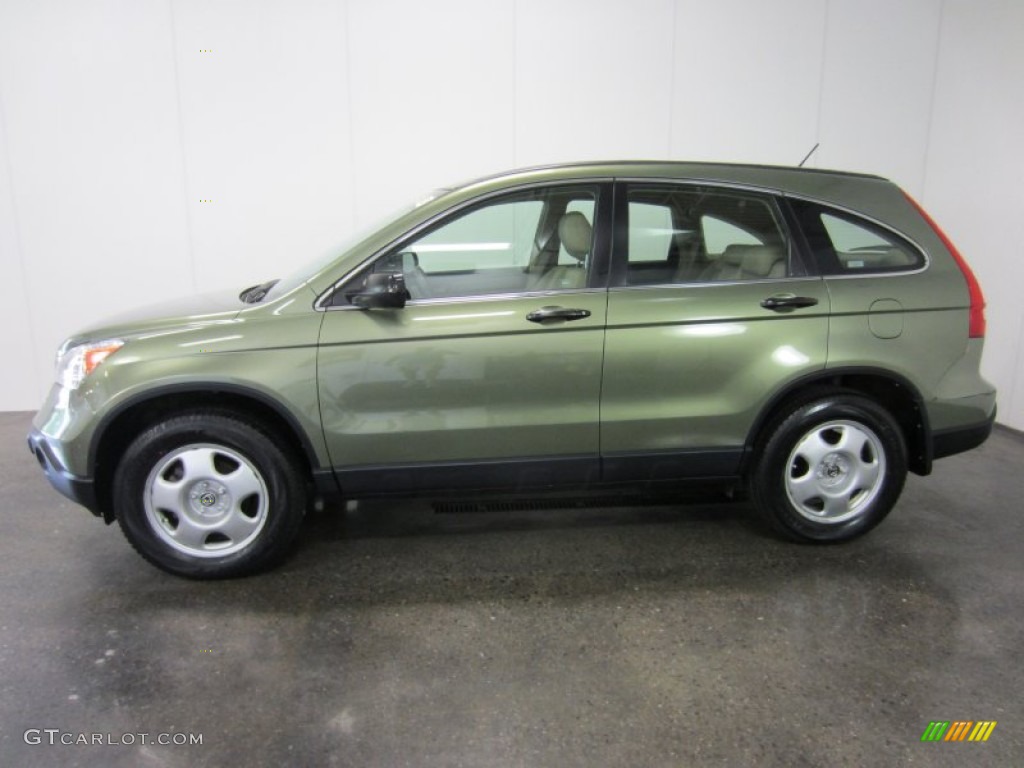 2009 CR-V LX 4WD - Green Tea Metallic / Ivory photo #3