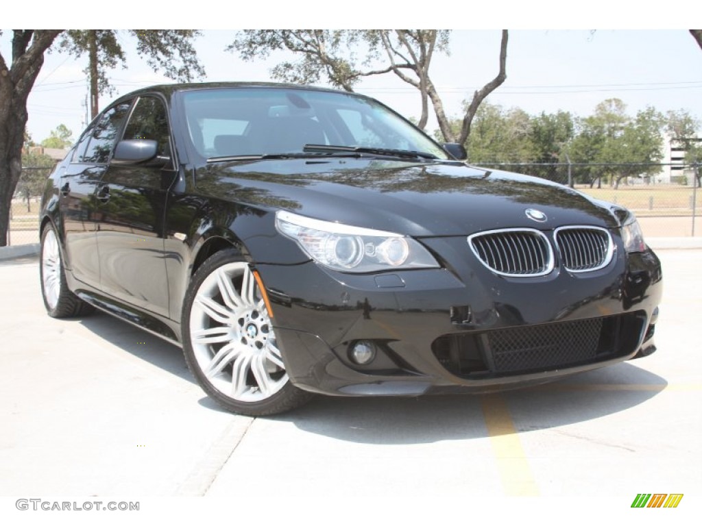 2008 5 Series 550i Sedan - Black Sapphire Metallic / Black photo #1