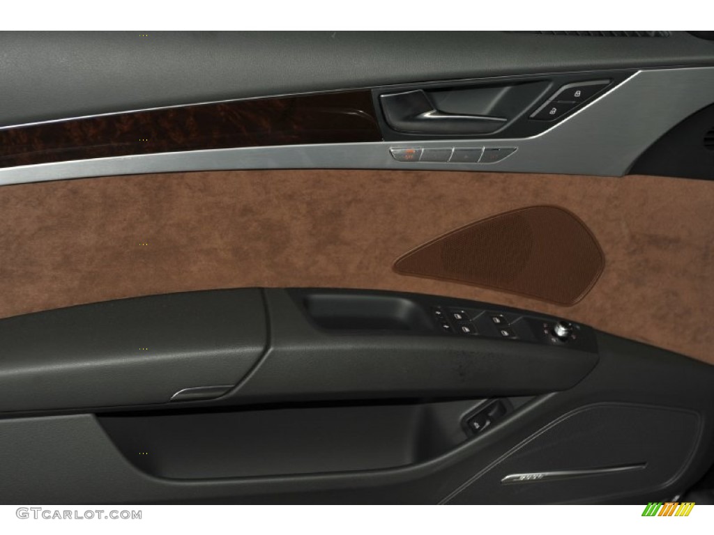 2012 Audi A8 4.2 quattro Nougat Brown Door Panel Photo #53242878