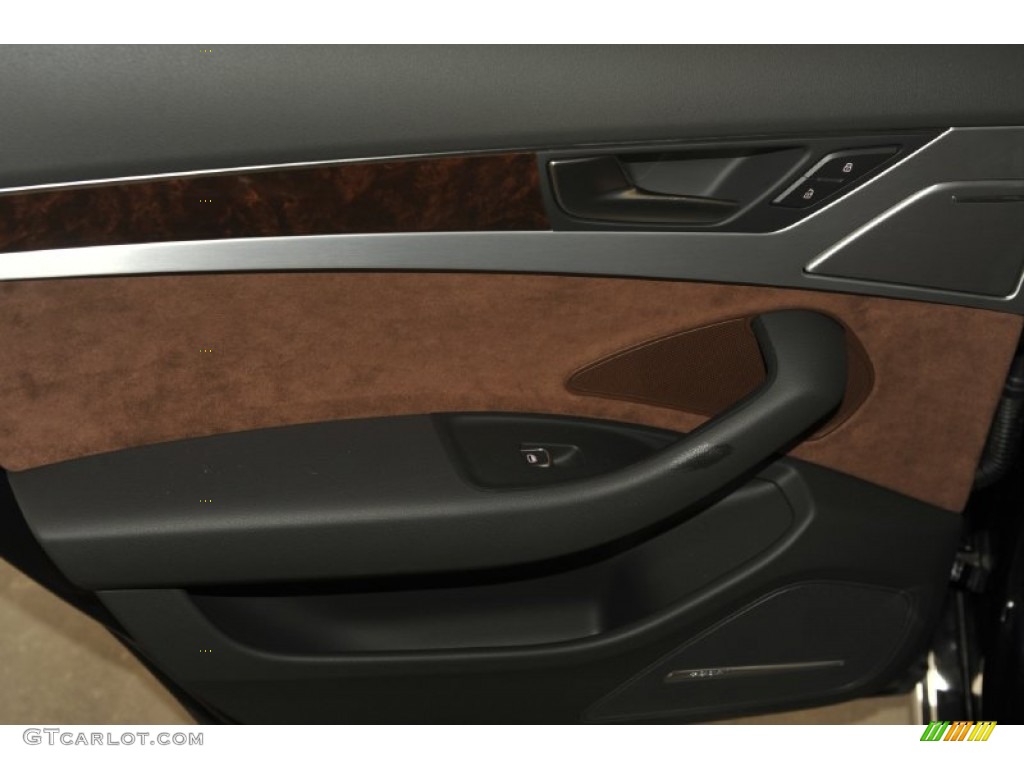 2012 Audi A8 4.2 quattro Nougat Brown Door Panel Photo #53243013