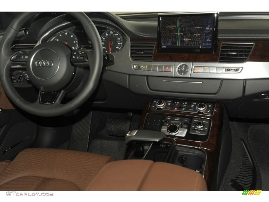 2012 Audi A8 4.2 quattro Nougat Brown Dashboard Photo #53243058