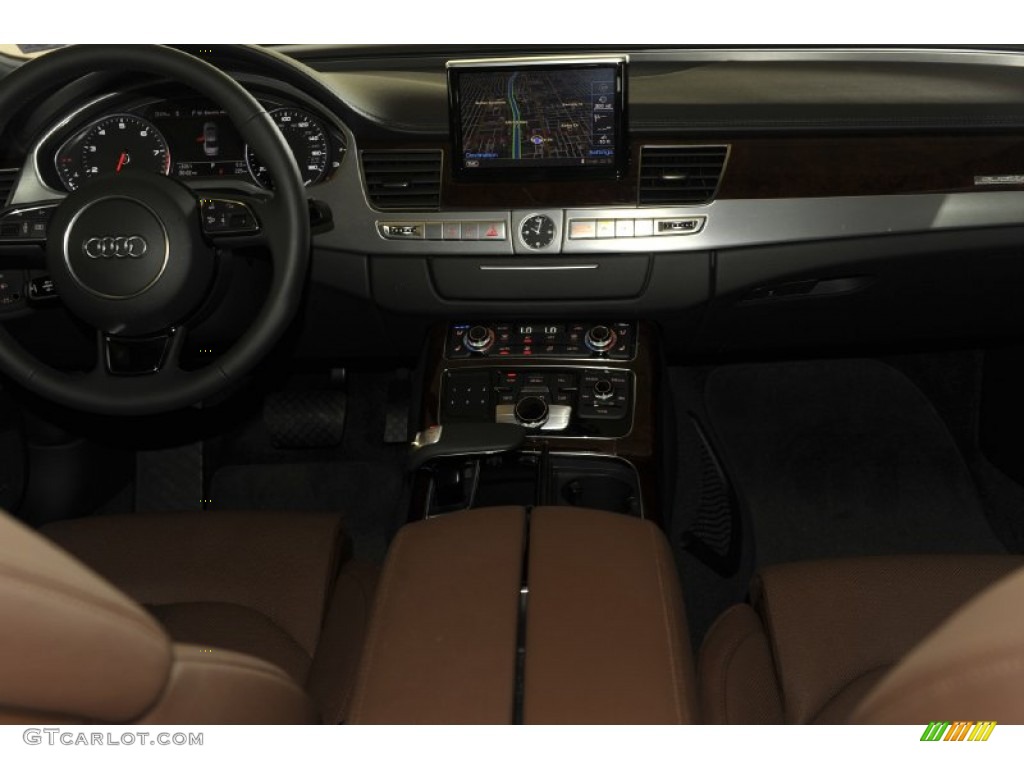 2012 Audi A8 4.2 quattro Nougat Brown Dashboard Photo #53243064