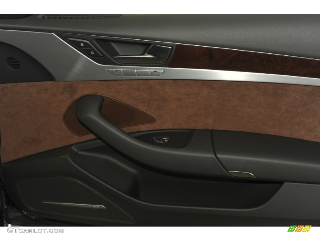 2012 Audi A8 4.2 quattro Nougat Brown Door Panel Photo #53243130