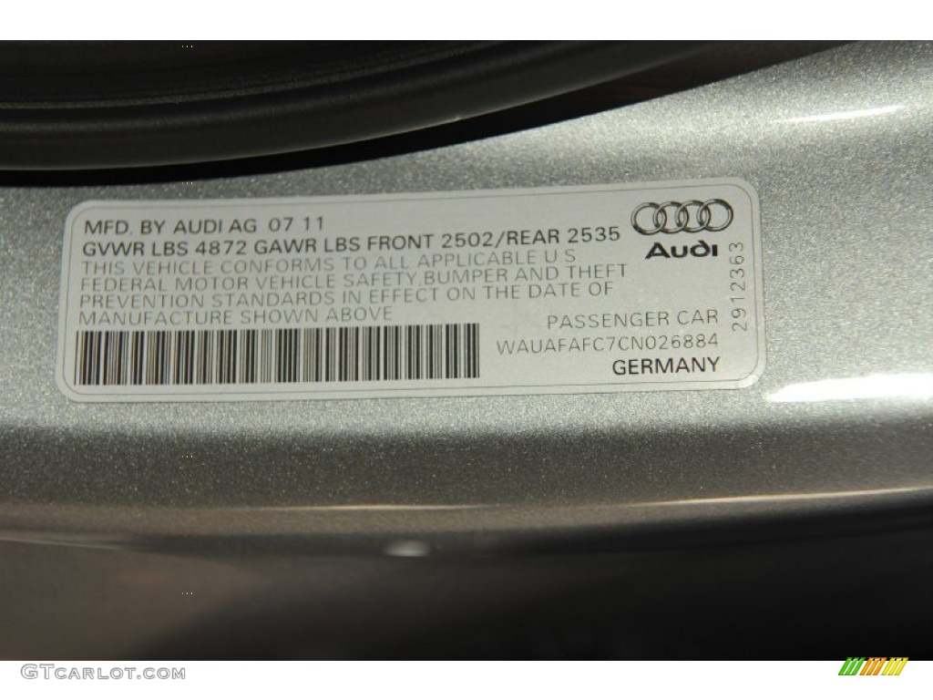 2012 Audi A6 2.0T Sedan Info Tag Photos