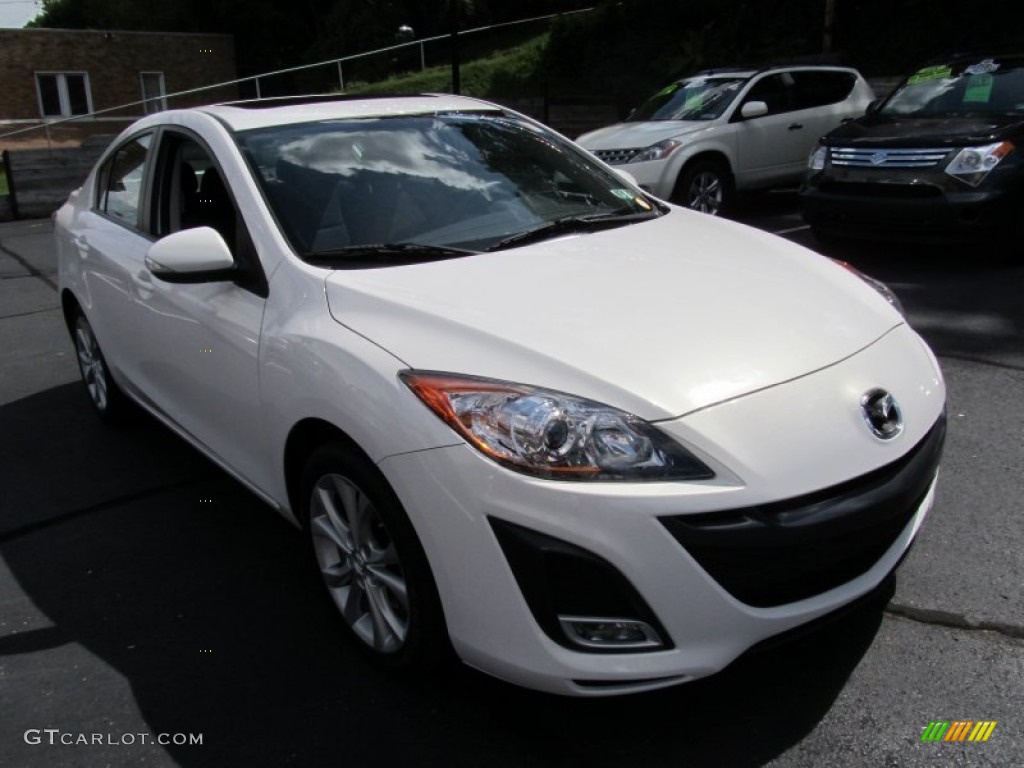 2010 MAZDA3 s Sport 4 Door - Crystal White Pearl Mica / Black photo #7