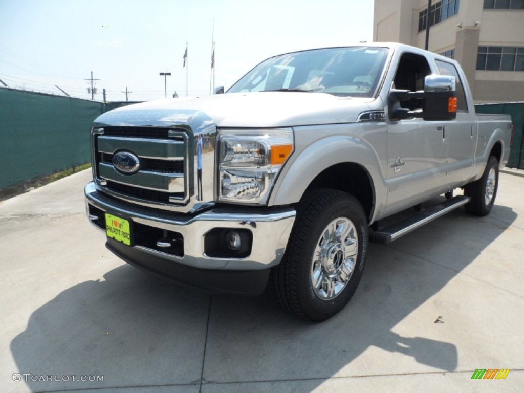 2012 F250 Super Duty Lariat Crew Cab 4x4 - Ingot Silver Metallic / Black photo #7