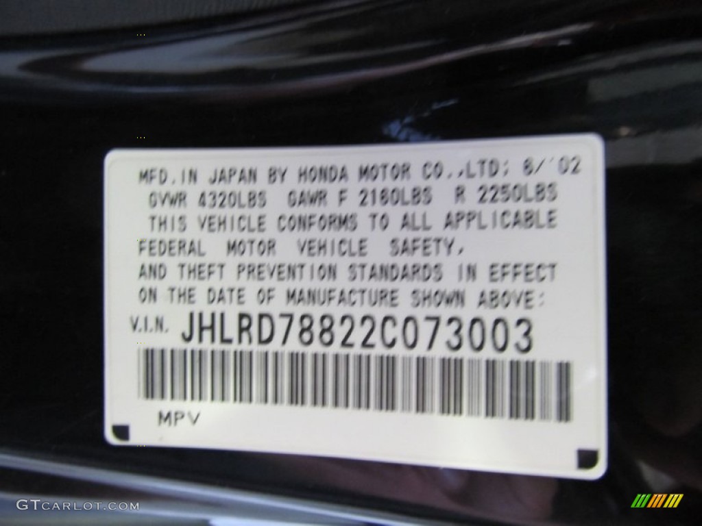 2002 CR-V EX 4WD - Nighthawk Black Pearl / Black photo #14