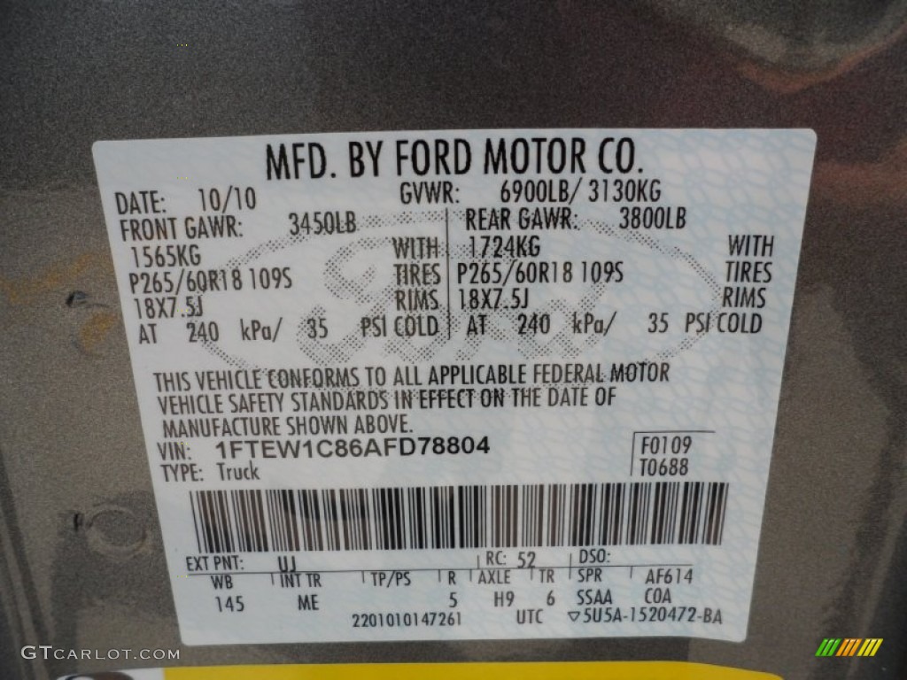 2010 F150 XLT SuperCrew - Sterling Grey Metallic / Medium Stone photo #45