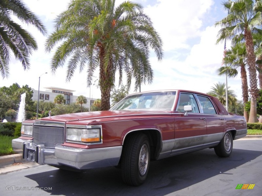 Maple Red Metallic 1990 Cadillac Brougham d'Elegance Exterior Photo #53253127