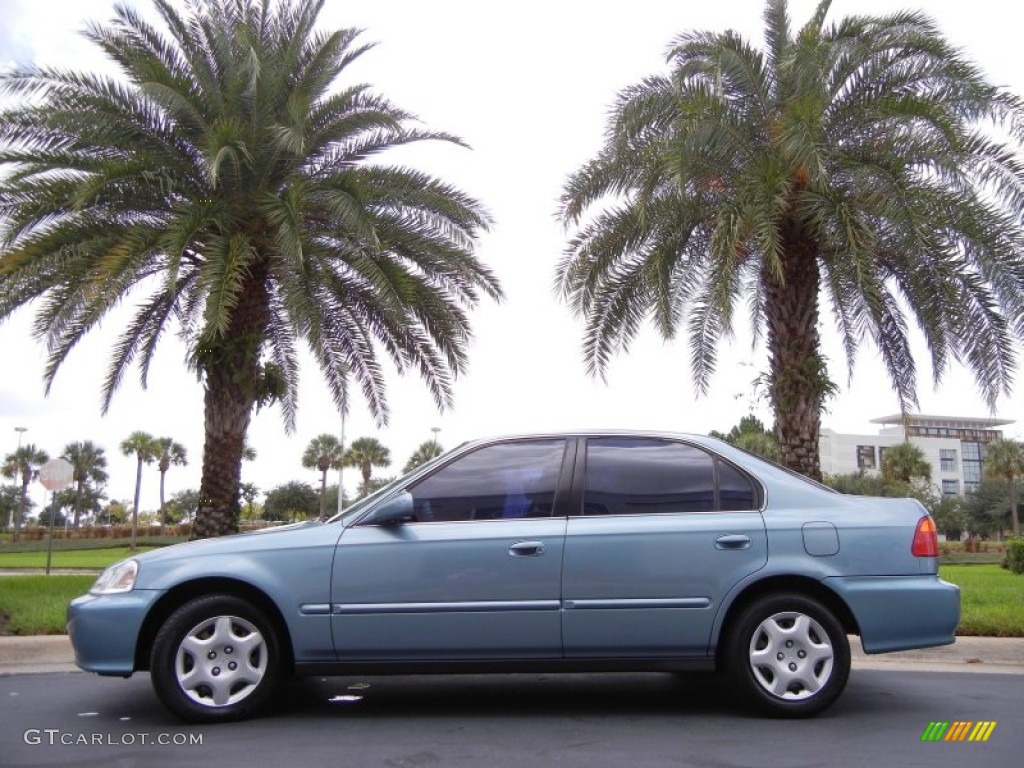Iced Teal Pearl 2000 Honda Civic EX Sedan Exterior Photo #53253619