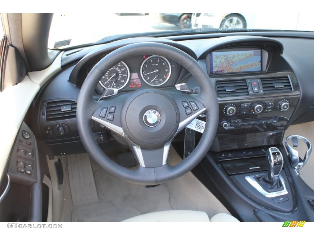 2010 BMW 6 Series 650i Convertible Cream Beige Dashboard Photo #53254900