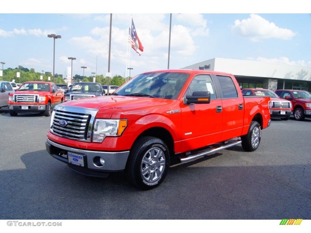 2011 F150 XLT SuperCrew - Race Red / Steel Gray photo #6