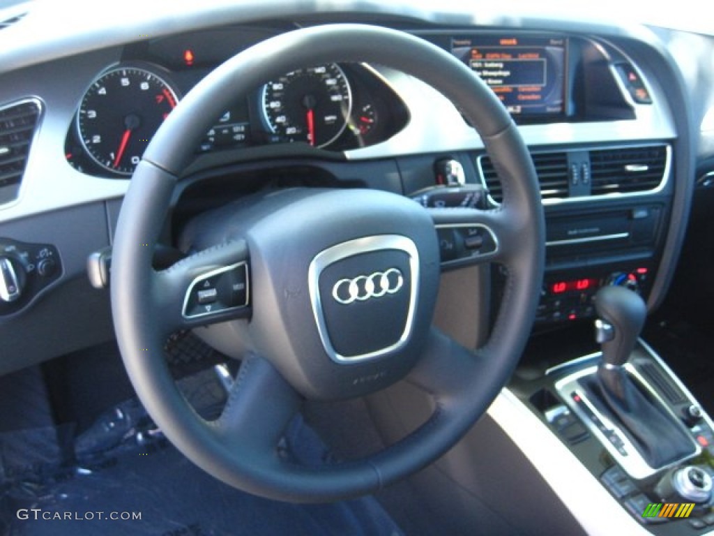 2012 Audi A4 2.0T quattro Avant Black Steering Wheel Photo #53261044