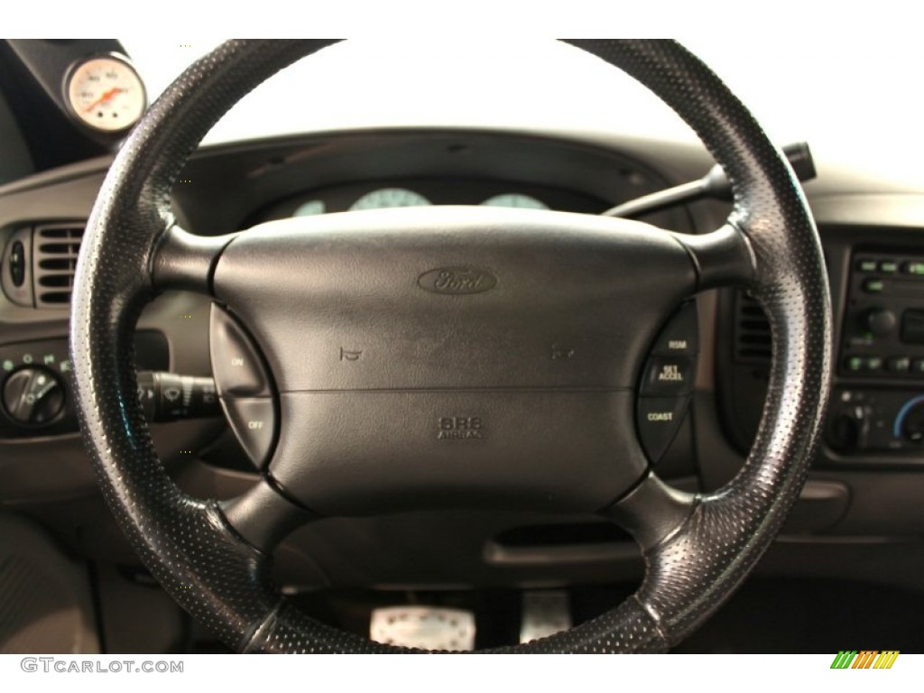 2004 Ford F150 SVT Lightning SVT Black/Light Flint Steering Wheel Photo #53261308
