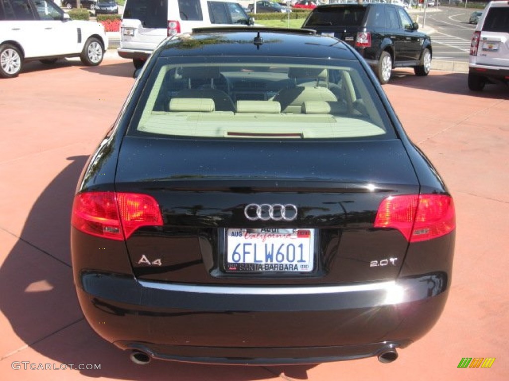 2008 A4 2.0T Sedan - Brilliant Black / Beige photo #4