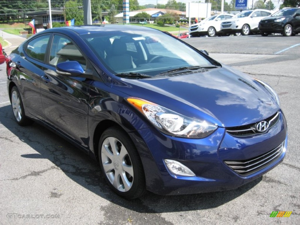 2012 Elantra Limited - Indigo Night Blue / Gray photo #4