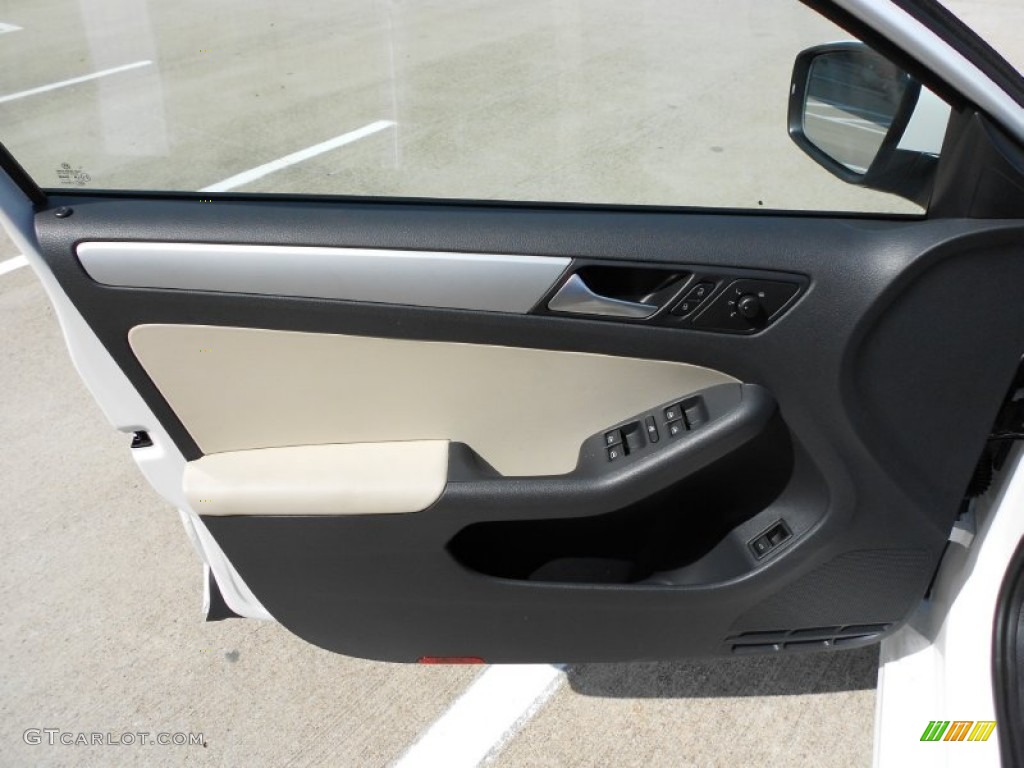 2012 Volkswagen Jetta TDI Sedan Cornsilk Beige Door Panel Photo #53262946