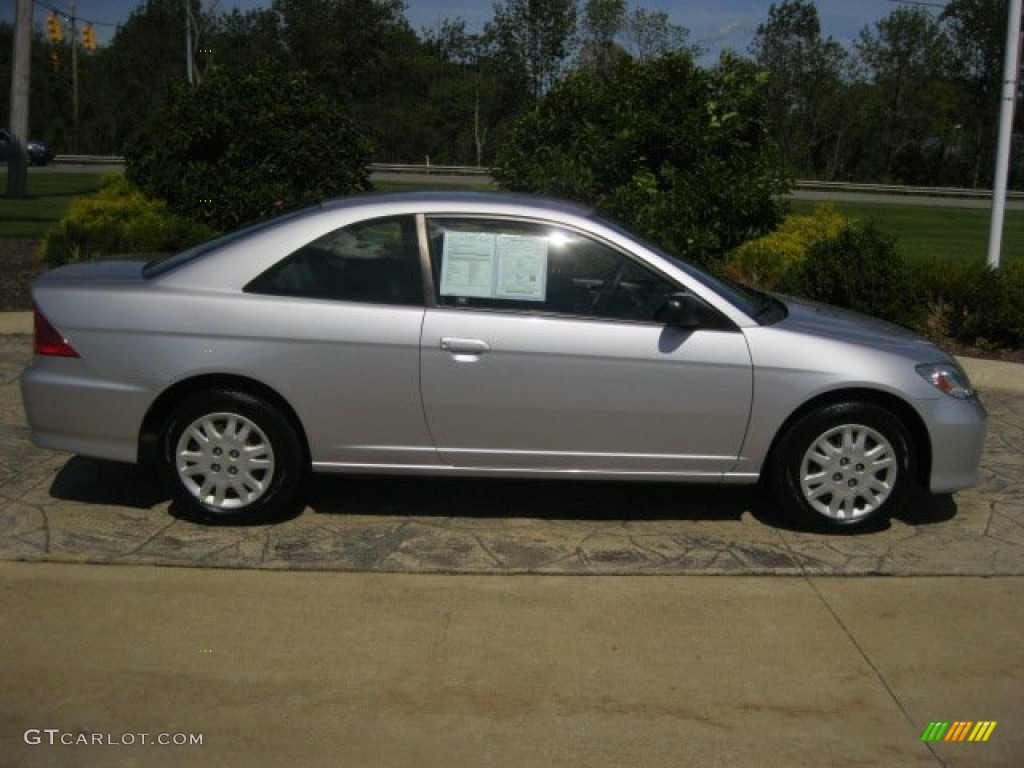 2005 Civic LX Coupe - Satin Silver Metallic / Black photo #3