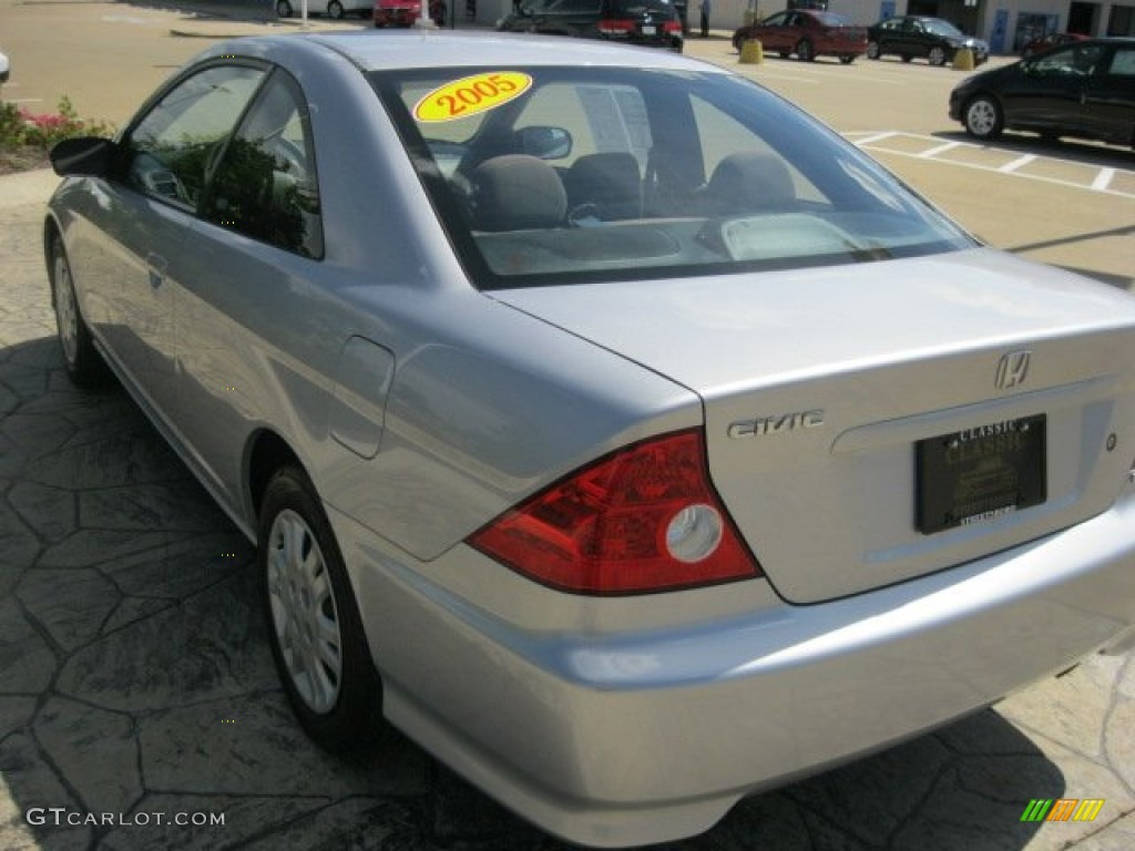2005 Civic LX Coupe - Satin Silver Metallic / Black photo #8