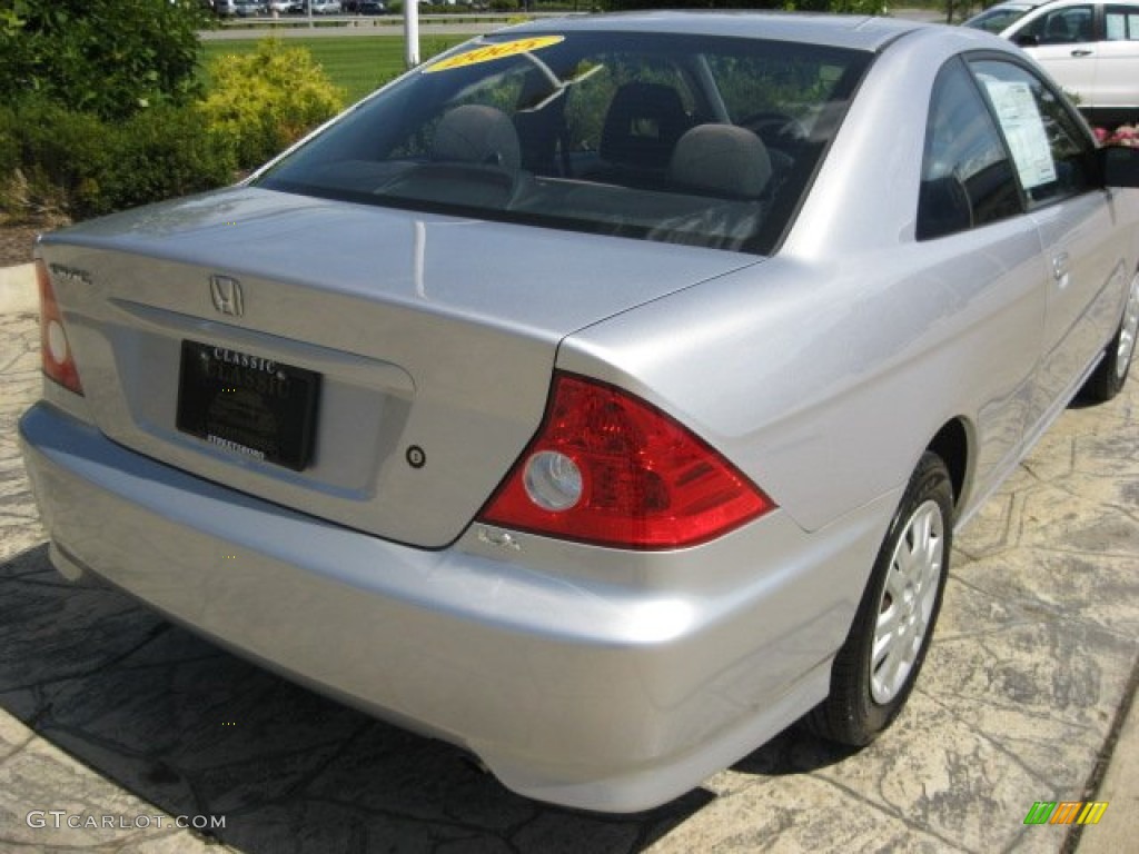 2005 Civic LX Coupe - Satin Silver Metallic / Black photo #9