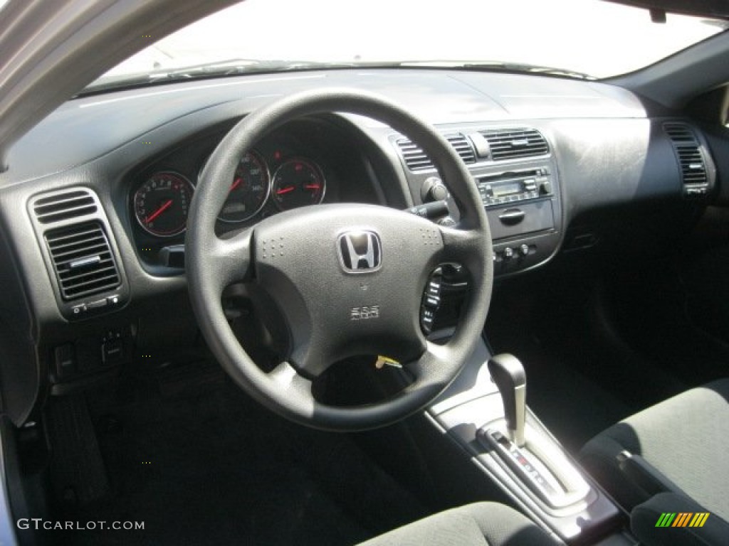 2005 Civic LX Coupe - Satin Silver Metallic / Black photo #19