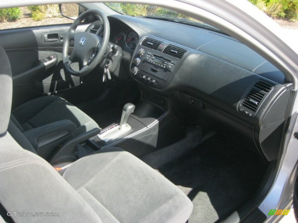 2005 Civic LX Coupe - Satin Silver Metallic / Black photo #31