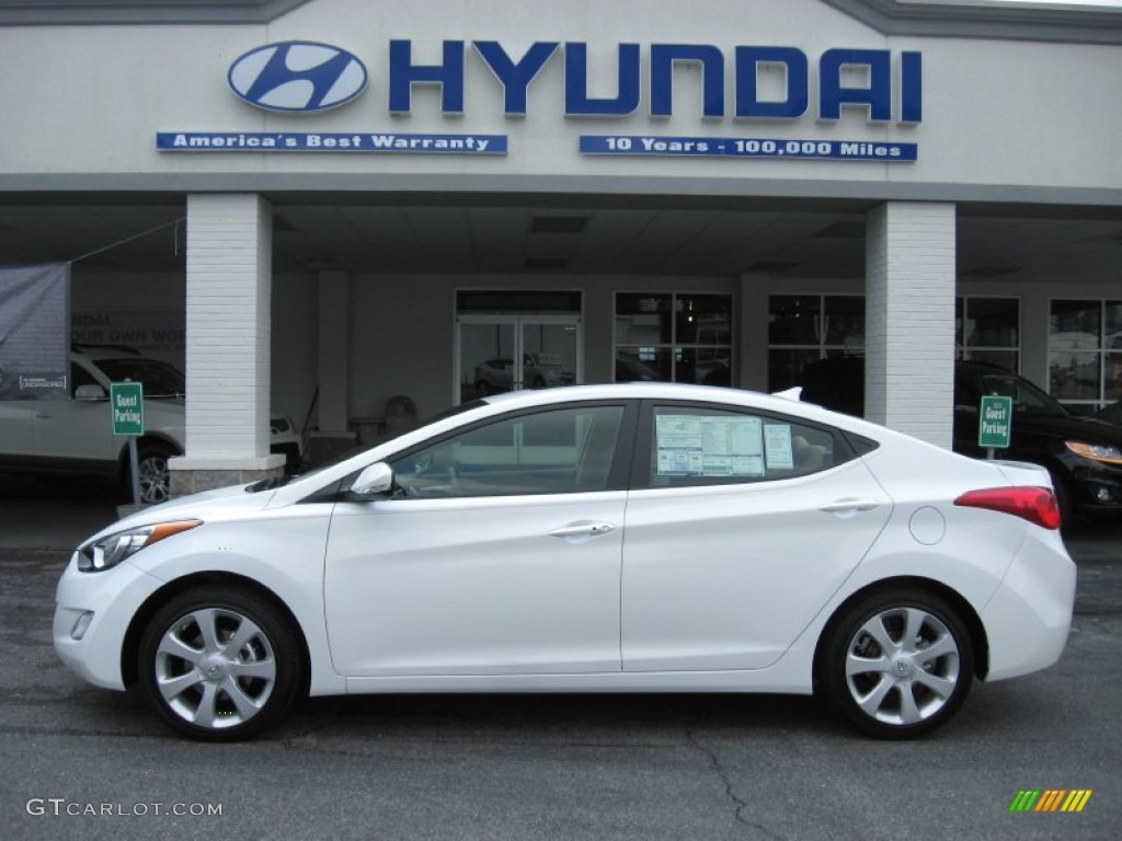 Shimmering White Hyundai Elantra