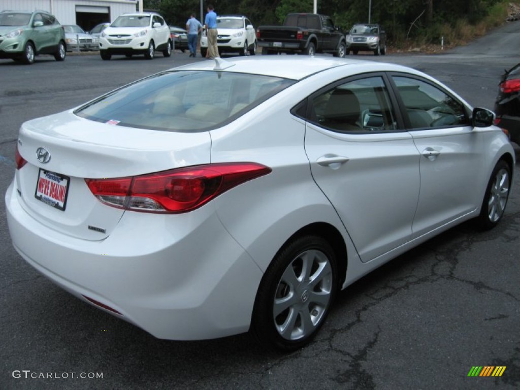 2012 Elantra Limited - Shimmering White / Beige photo #6