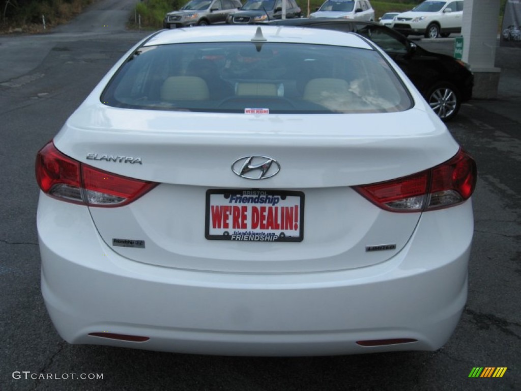 2012 Elantra Limited - Shimmering White / Beige photo #7