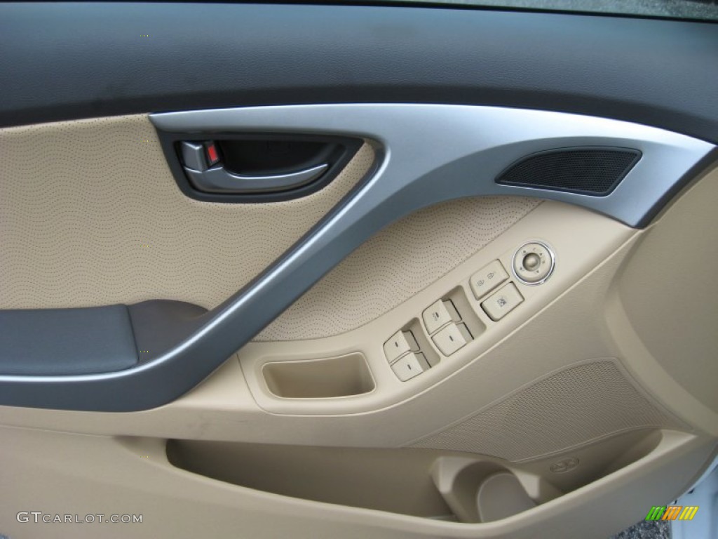 2012 Elantra Limited - Shimmering White / Beige photo #16