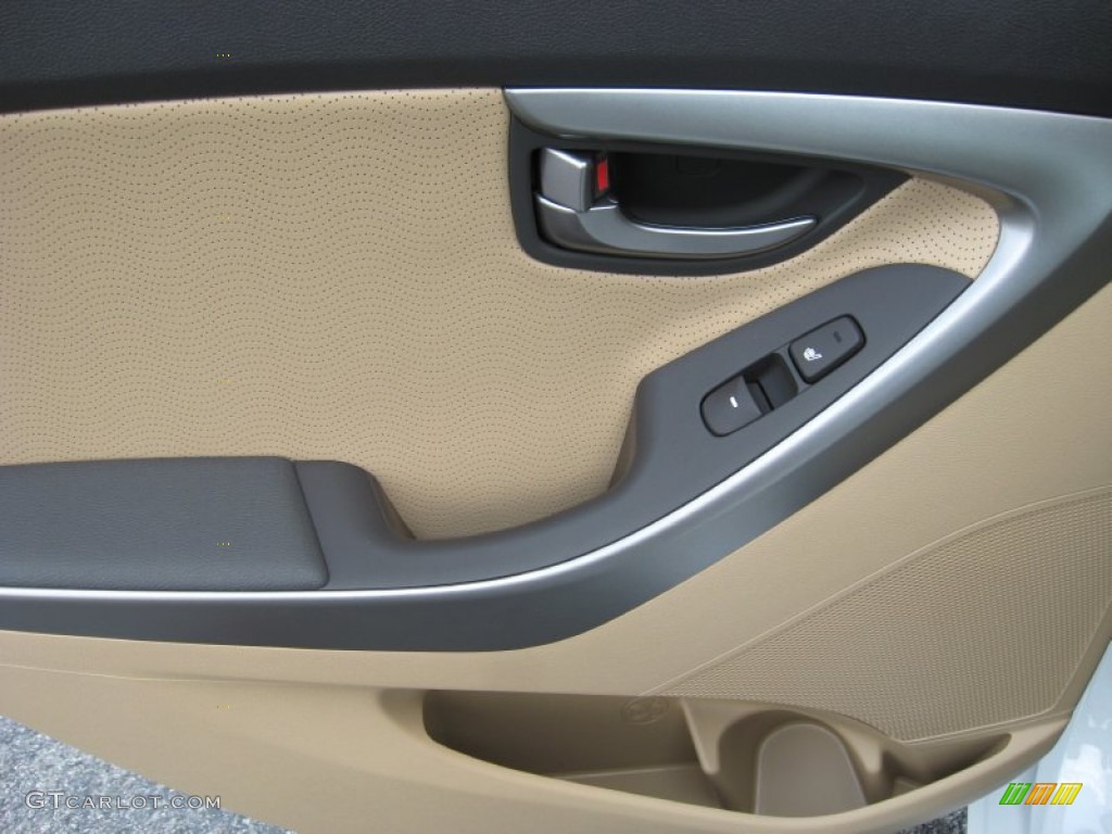 2012 Elantra Limited - Shimmering White / Beige photo #19