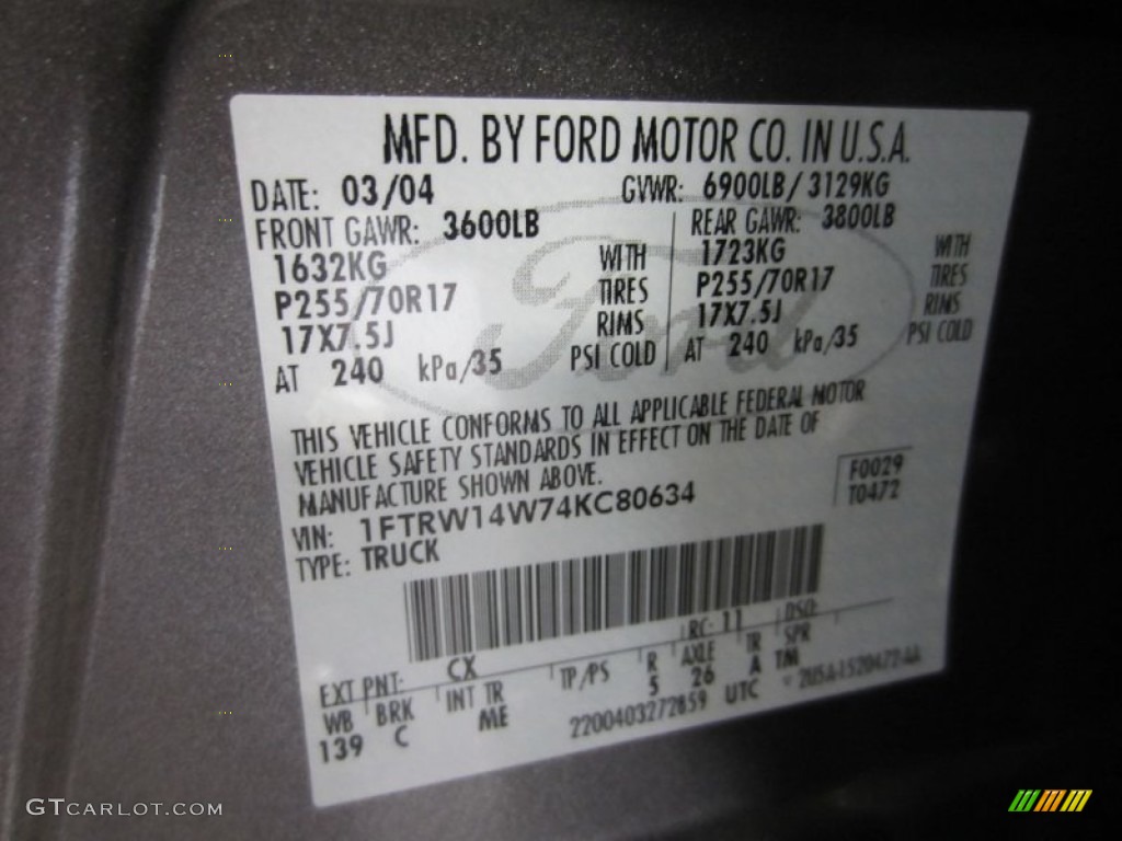 2004 F150 XLT SuperCrew 4x4 - Dark Shadow Grey Metallic / Medium/Dark Flint photo #10