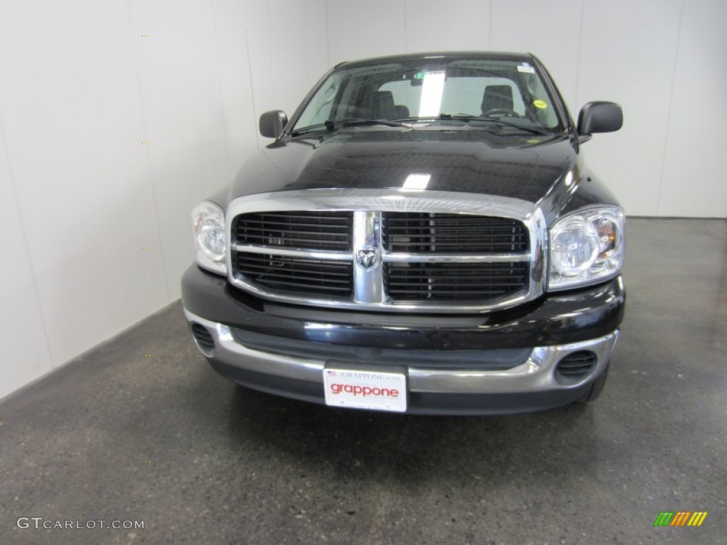 2007 Ram 1500 SLT Quad Cab 4x4 - Brilliant Black Crystal Pearl / Medium Slate Gray photo #2