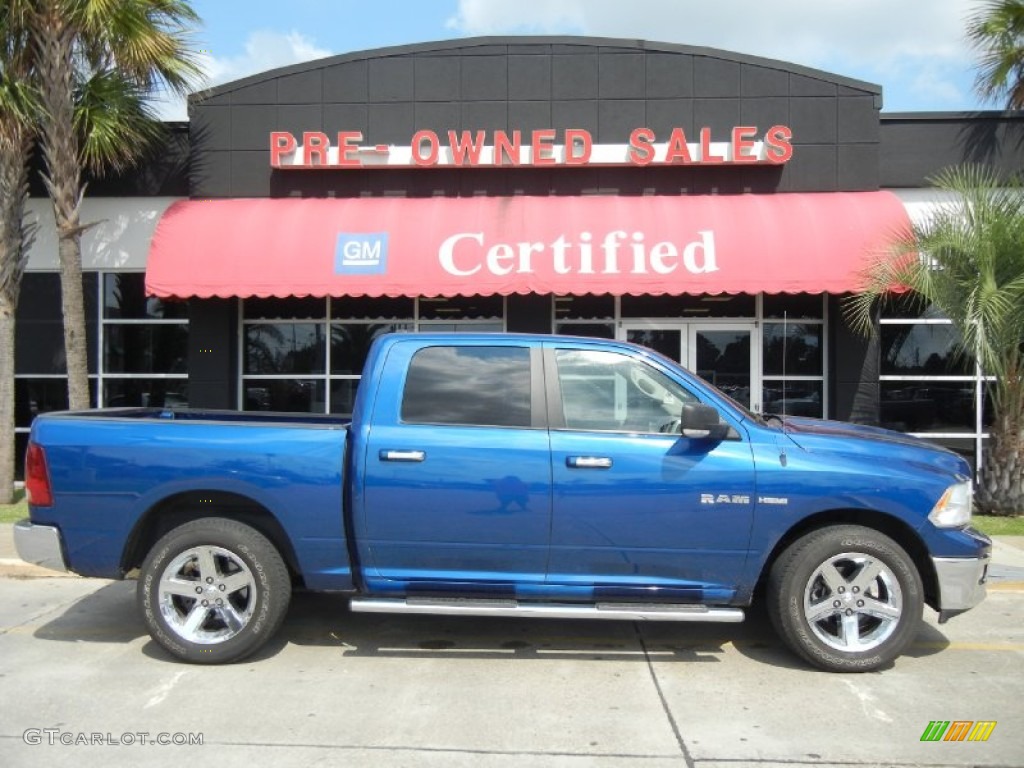 2010 Ram 1500 Big Horn Crew Cab - Deep Water Blue Pearl / Dark Slate/Medium Graystone photo #1