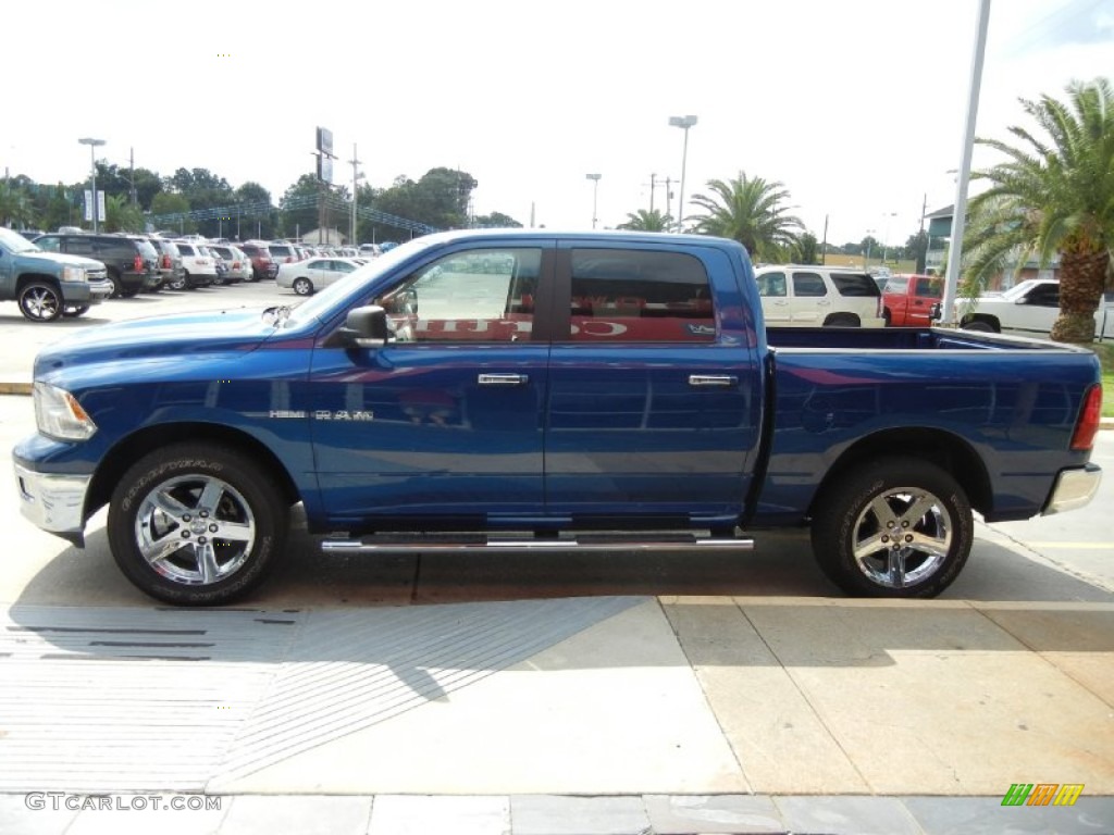 2010 Ram 1500 Big Horn Crew Cab - Deep Water Blue Pearl / Dark Slate/Medium Graystone photo #5