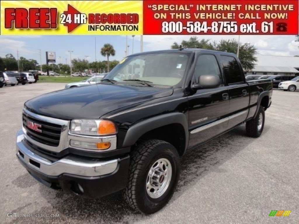 2006 Sierra 2500HD SLT Crew Cab 4x4 - Onyx Black / Neutral photo #1