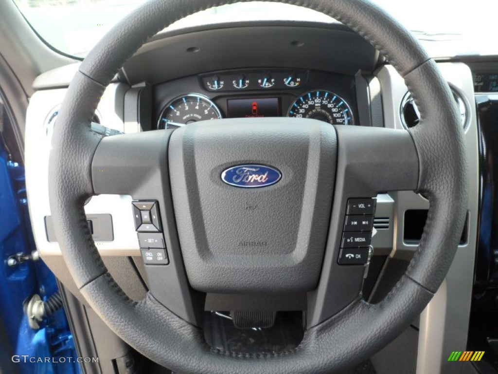 2011 Ford F150 FX2 SuperCrew Black Steering Wheel Photo #53273857